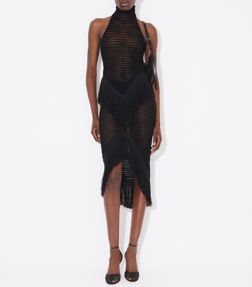 Alaïa Alaïa Crochet Bodycon Midi Skirt