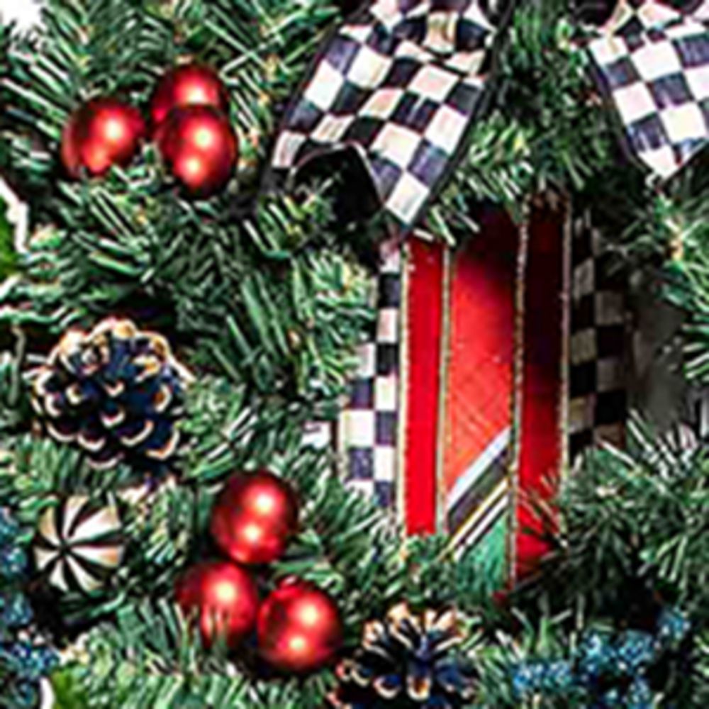 Mackenzie-Childs MacKenzie-Childs Metal And Plastic Tartastic Triple Wreath