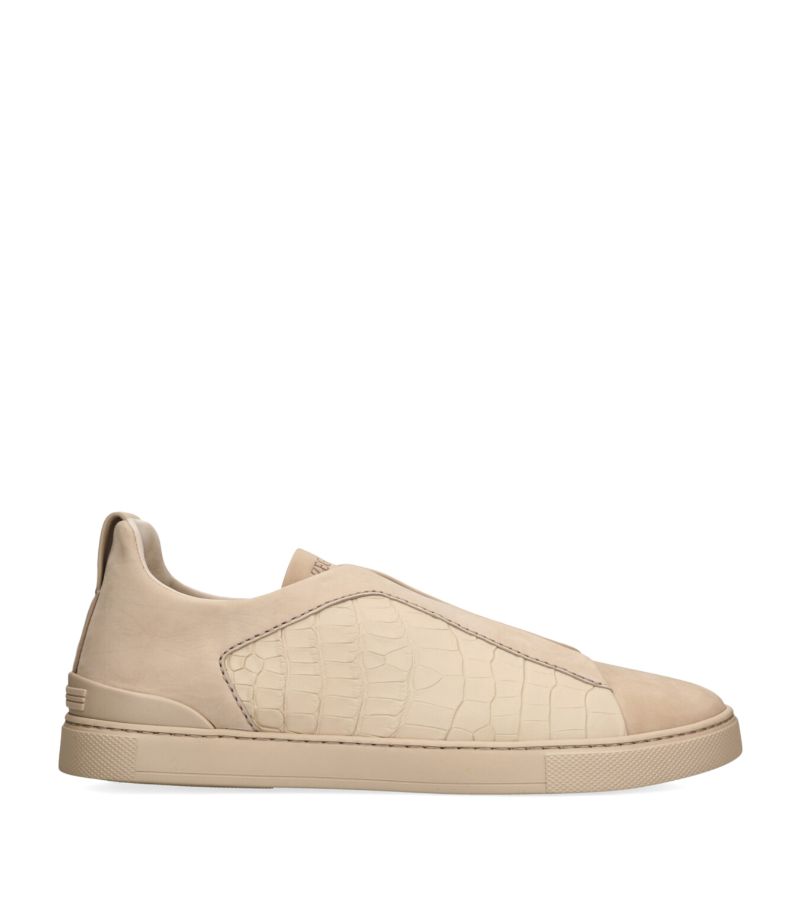 zegna Zegna Secondskin Leather Triple Stitch Sneakers