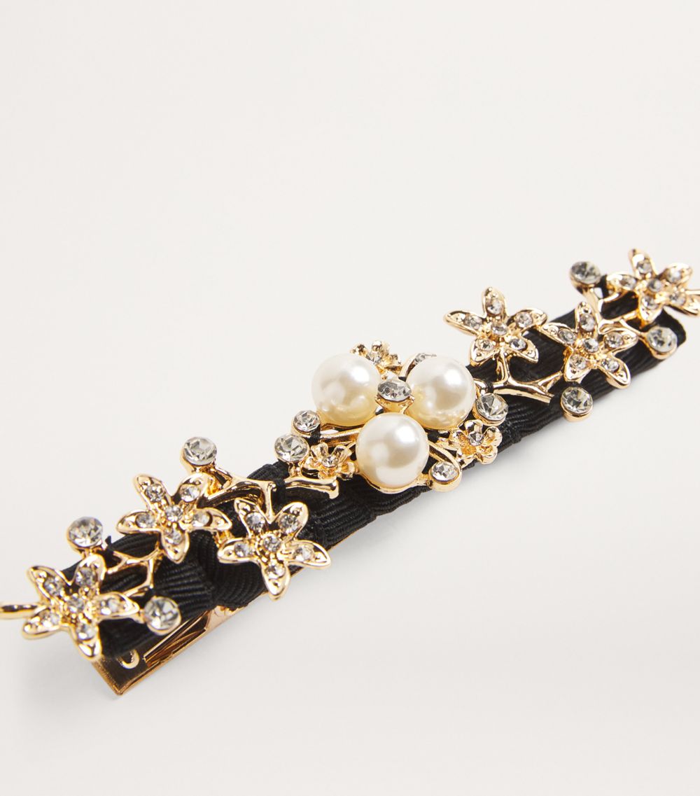 David Charles David Charles Rhinestone And Faux Pearl-Encrusted Clip