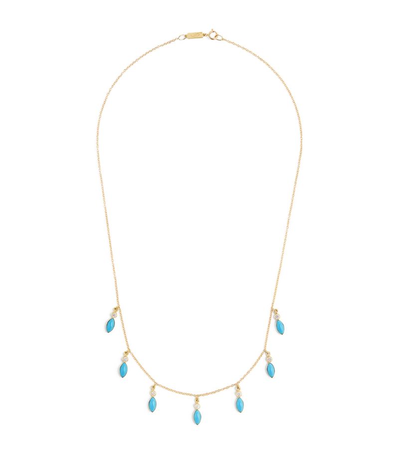 Jennifer Meyer Jennifer Meyer Yellow Gold, Diamond And Turquoise Shaker Necklace