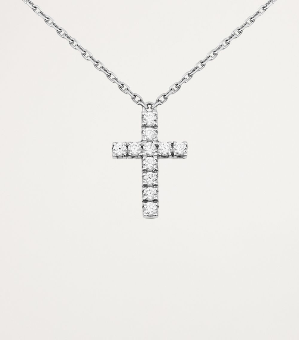 Cartier Cartier White Gold And Diamond Symbols Cross Pendant Necklace