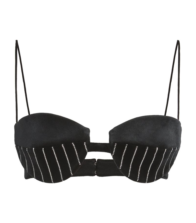  Alex Perry Velvet Embellished Bra Top