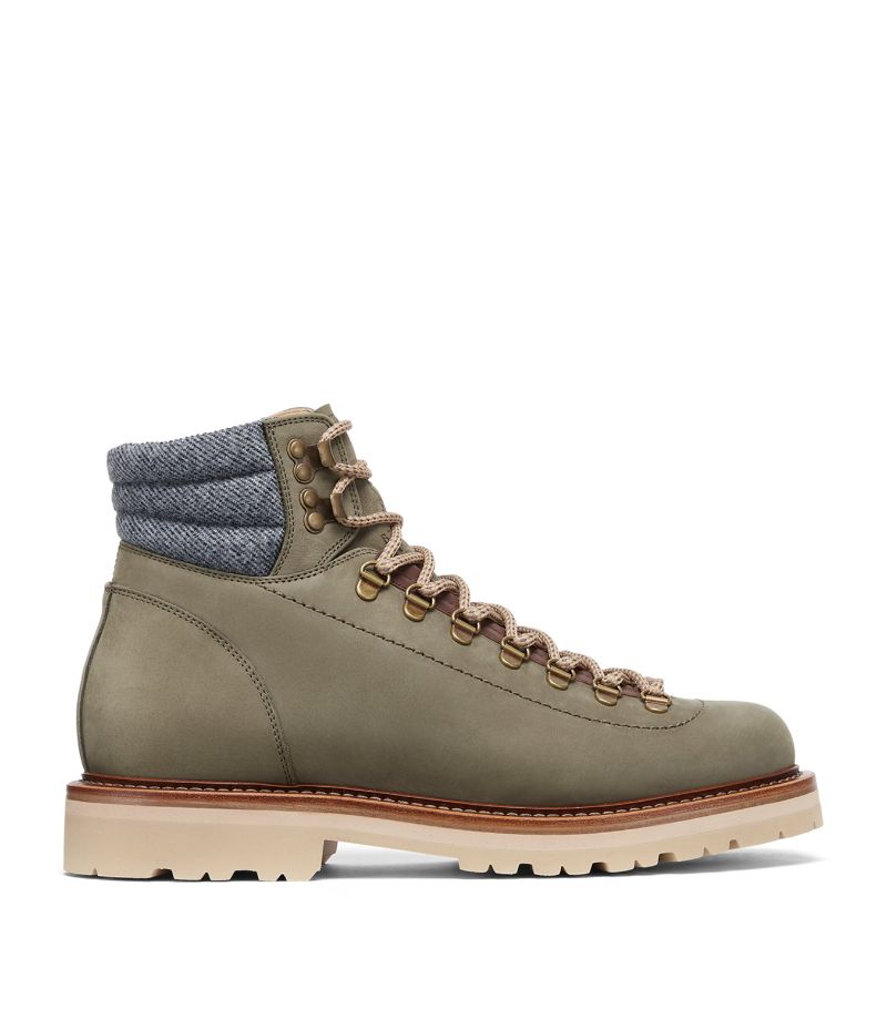 Brunello Cucinelli Brunello Cucinelli Calfskin Wool-Trim Mountain Boots