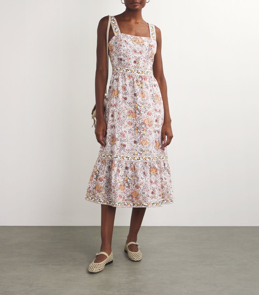 Paige Paige Linen-Blend Fiori Midi Dress