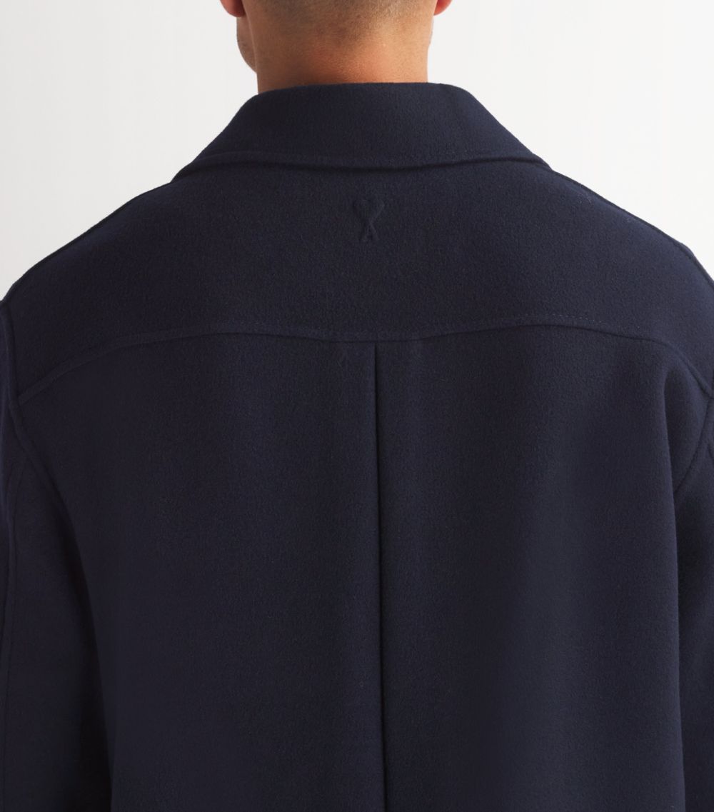 Ami Paris Ami Paris Wool-Cashmere Felted Car Coat