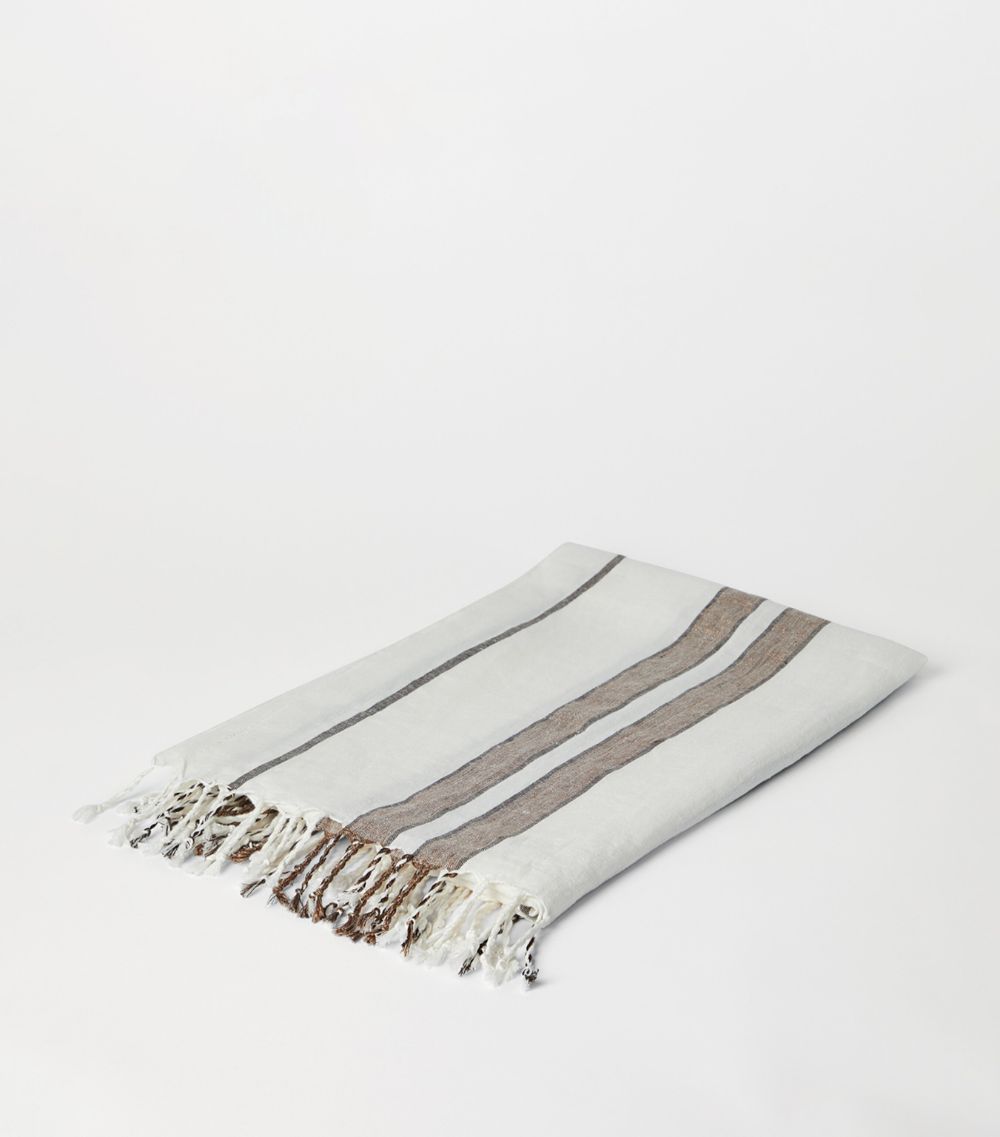 Brunello Cucinelli Brunello Cucinelli Linen Sparkling Stripe Throw (180Cm X 110Cm)