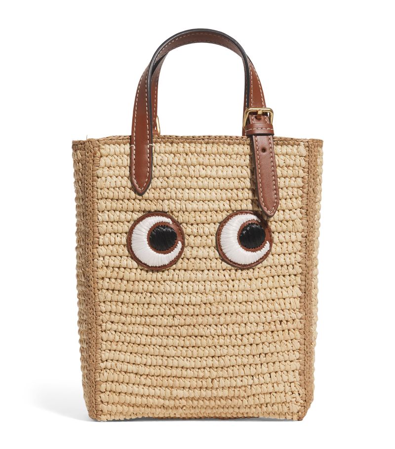 Anya Hindmarch Anya Hindmarch Mini Raffia N/S Eyes Tote Bag