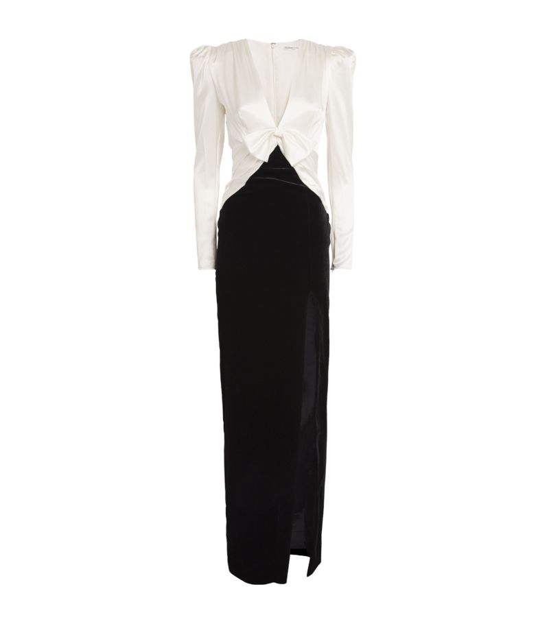 Alessandra Rich Alessandra Rich Velvet And Silk Maxi Dress