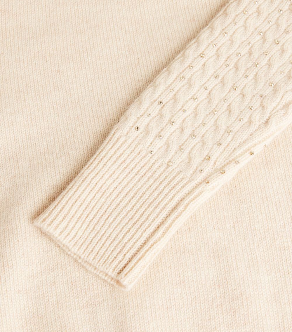 William Sharp William Sharp Cashmere Embellished-Sleeve Sweater