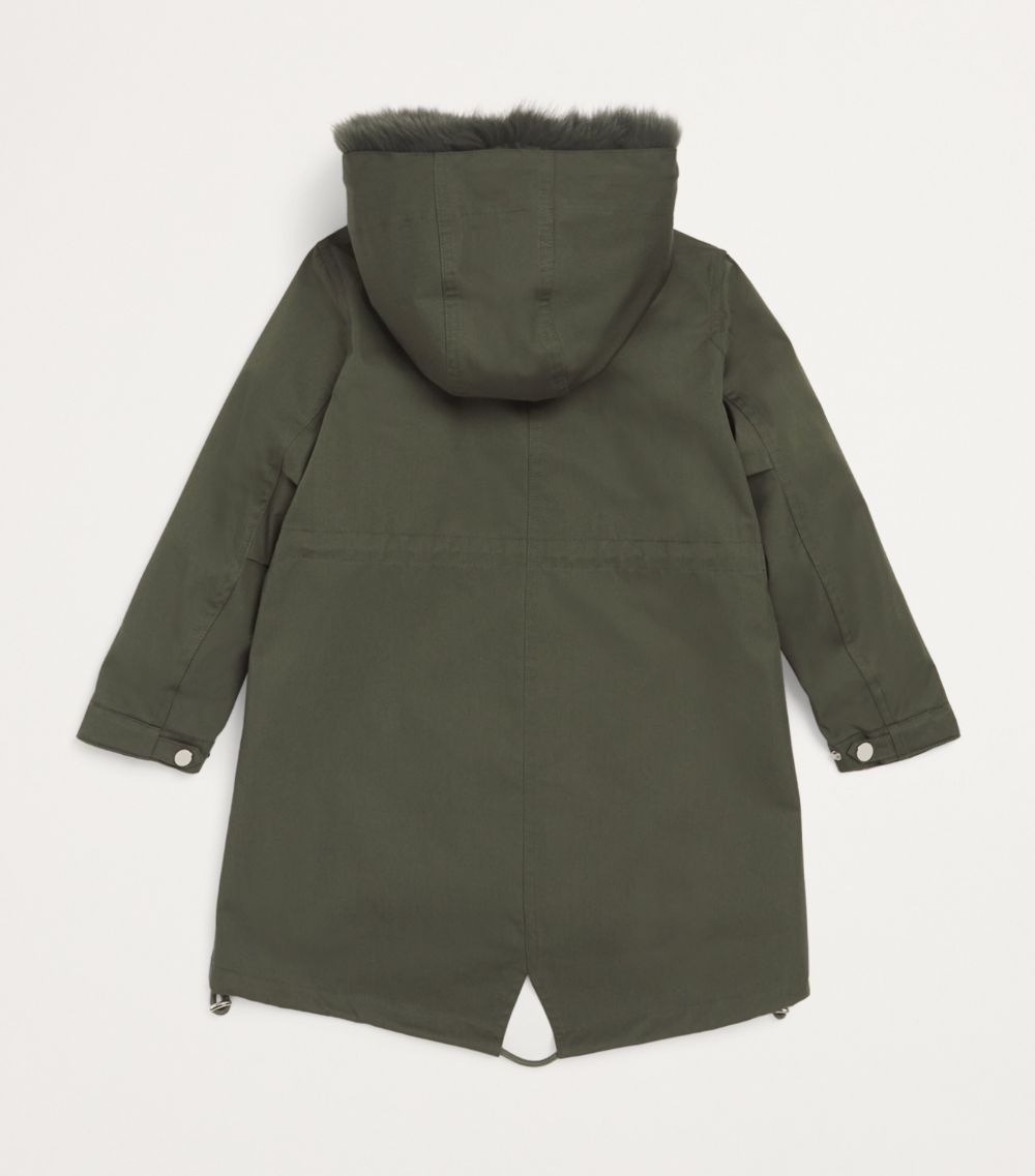 Yves Salomon Enfant Yves Salomon Enfant Rabbit Collar Hooded Coat (4-14 Years)