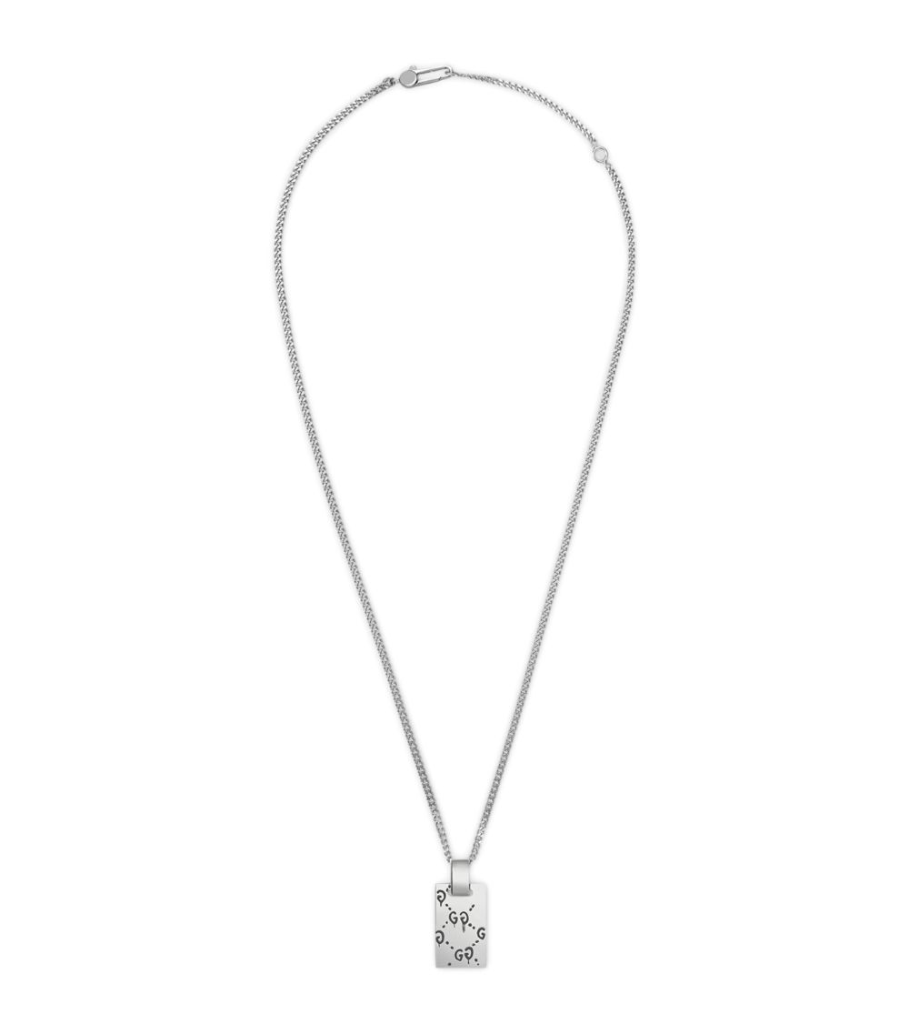 Gucci Gucci Sterling Silver Ghost Pendant Necklace