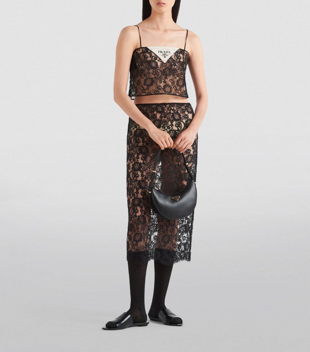 Prada Prada Lace Triangle Midi Skirt