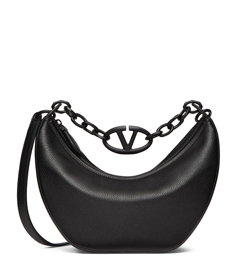 VALENTINO GARAVANI Valentino Garavani Small Leather Vlogo Moon Shoulder Bag