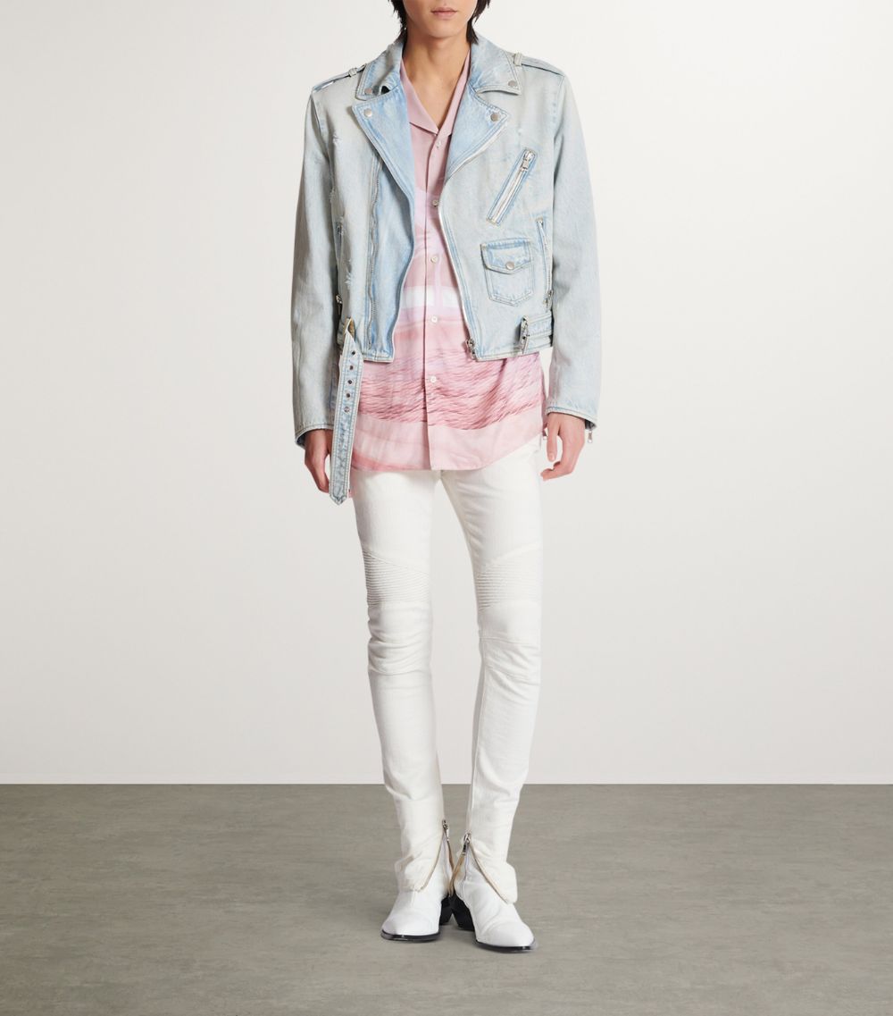 Balmain Balmain Cotton Denim Biker Jacket