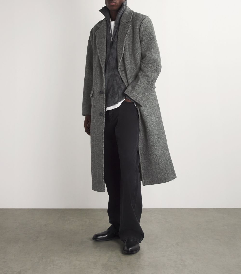 Simkhai Simkhai Wool-Blend Herringbone Overcoat