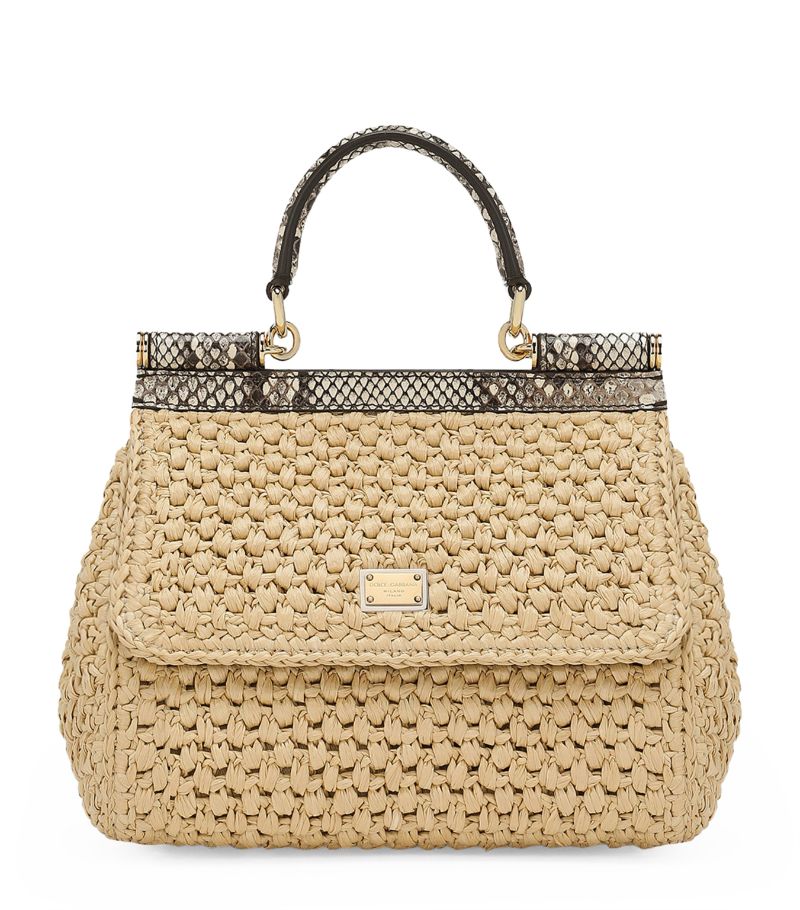 Dolce & Gabbana Dolce & Gabbana Medium Raffia Sicily Top-Handle Bag