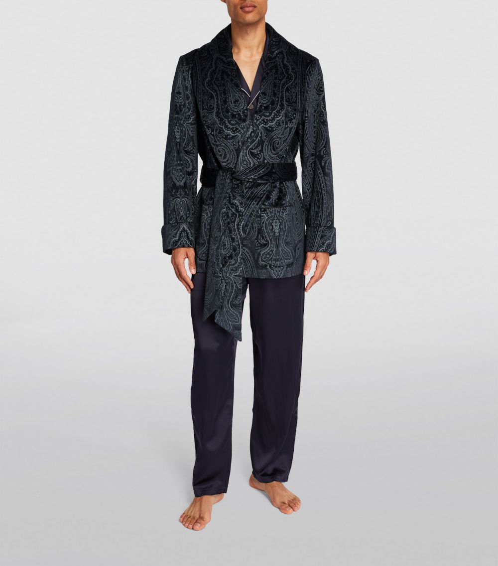  Daniel Hanson Silk-Lined Paisley Smoking Jacket