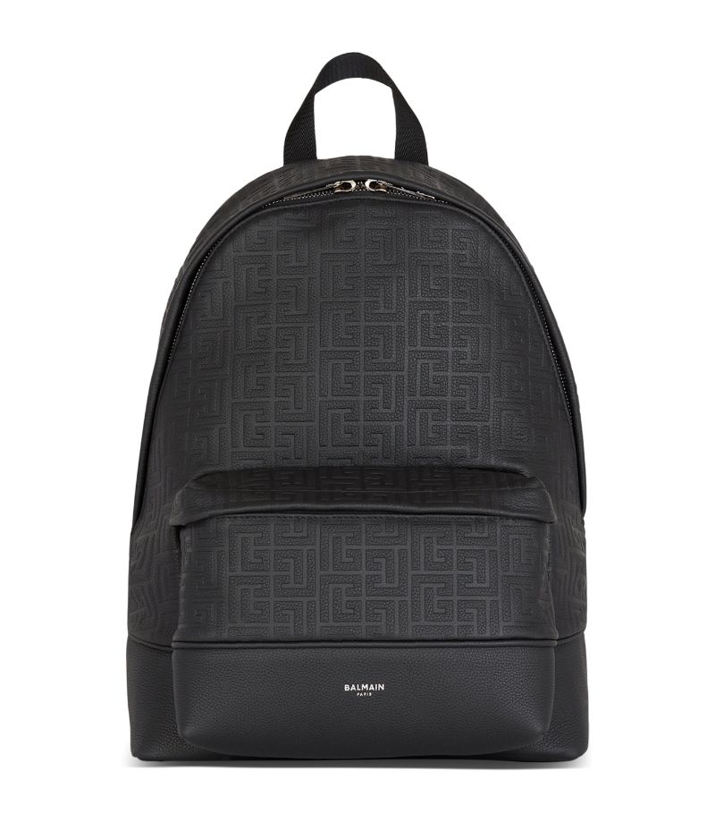 Balmain Balmain Leather Monogram Backpack