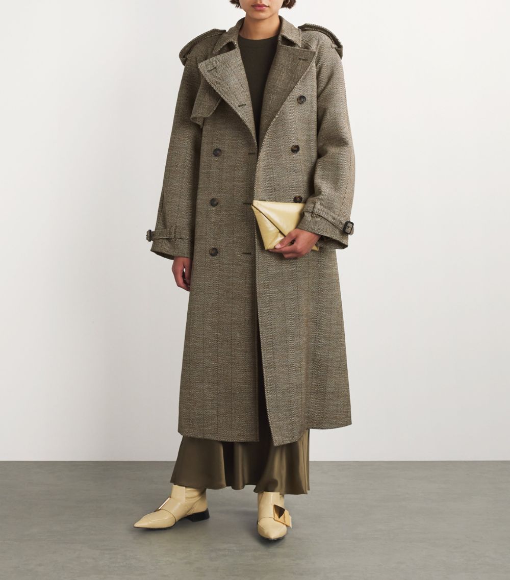 Stella McCartney Stella Mccartney Wool-Blend Check Trench Coat