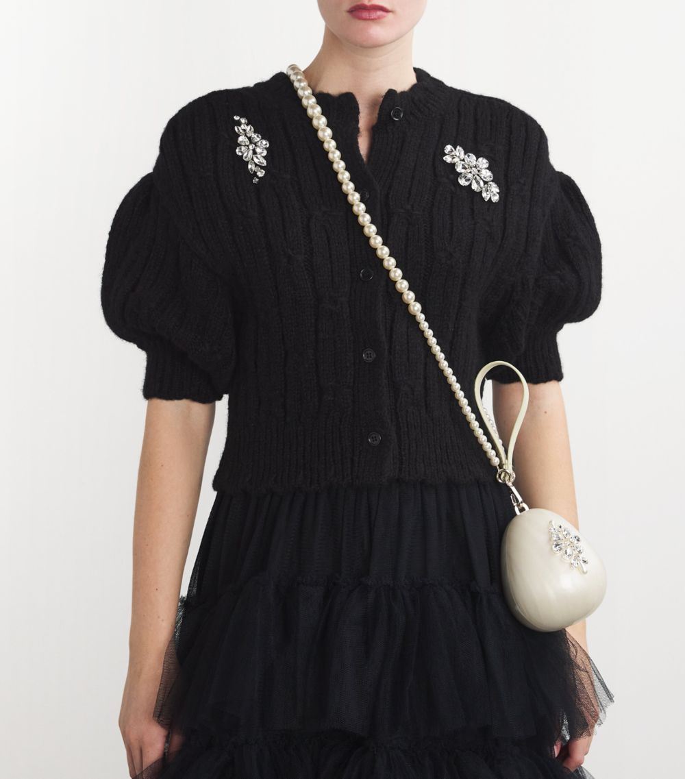 Simone Rocha Simone Rocha Micro Embellished Egg Clutch Bag