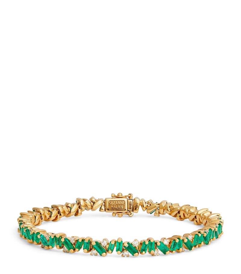 Suzanne Kalan Suzanne Kalan Yellow Gold And Emerald Firework Frenzy Tennis Bracelet