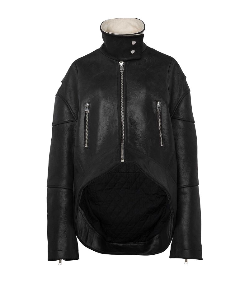 Jw Anderson Jw Anderson Leather Asymmetric Oversized Jacket