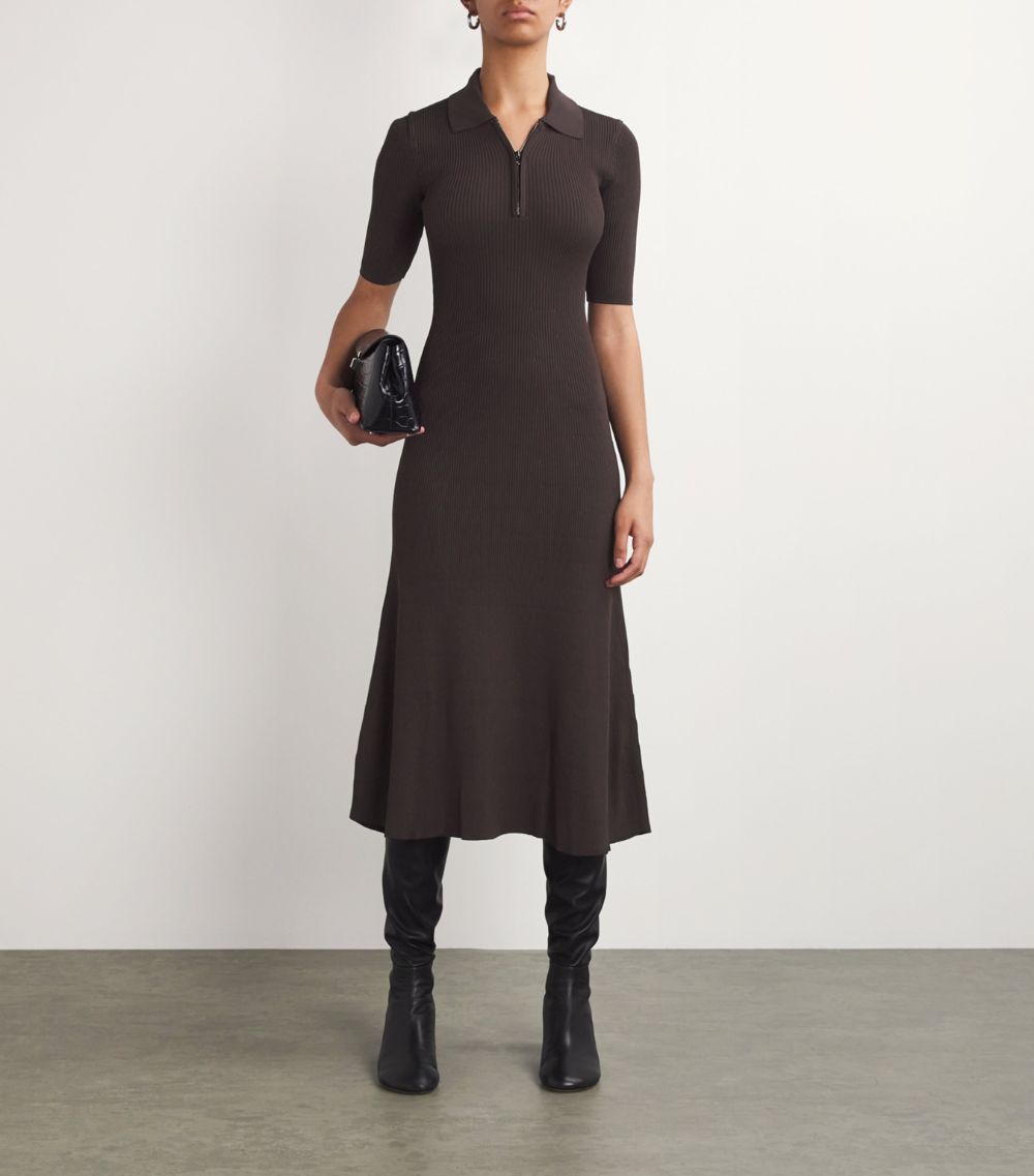 Staud Staud Polo-Collar Roland Midi Dress