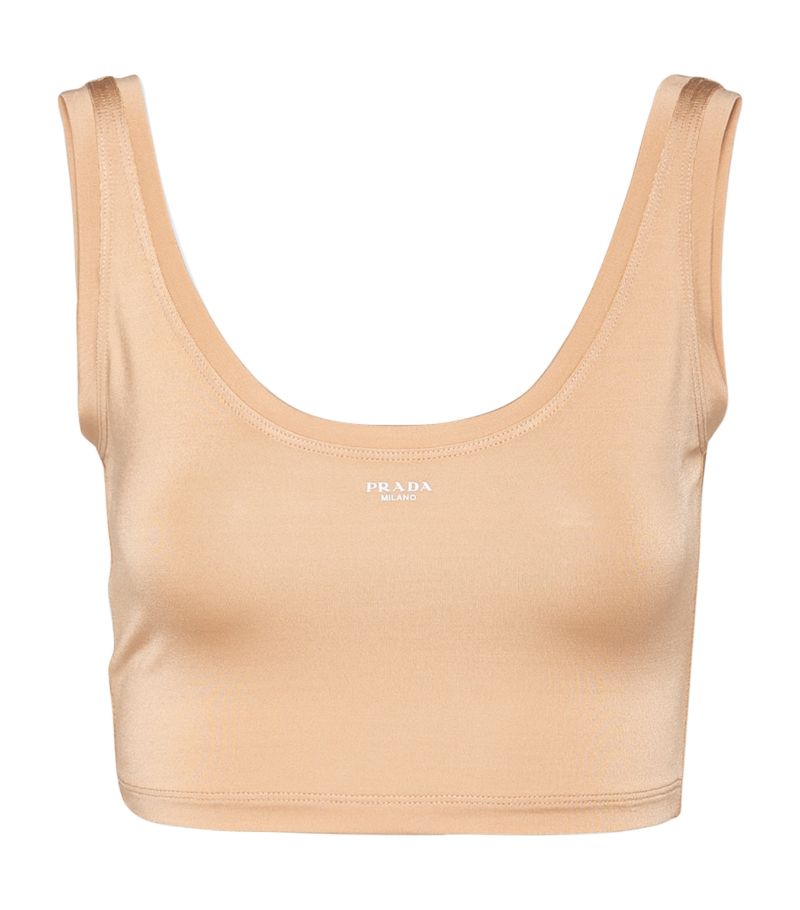 Prada Prada Sleeveless Logo Crop Top