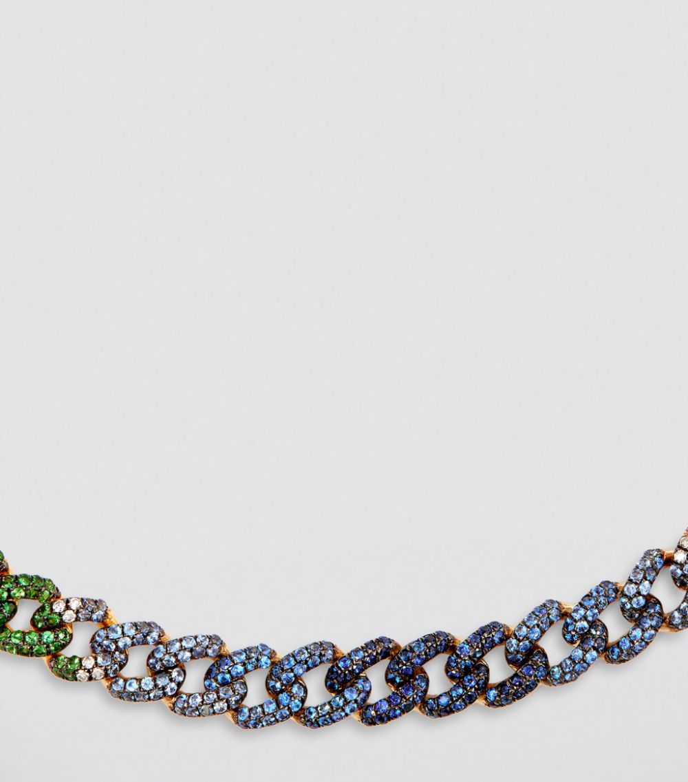 Shay Shay Mixed Gold And Diamond Rainbow Link Necklace