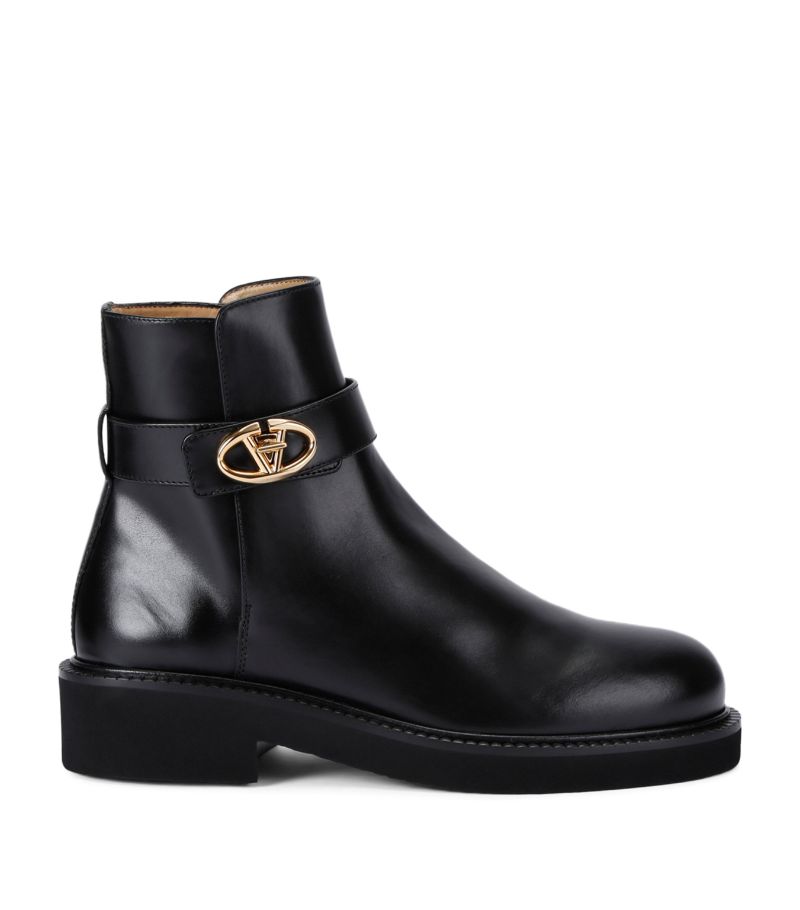 VALENTINO GARAVANI Valentino Garavani Leather Vlogo Locker Boots 40