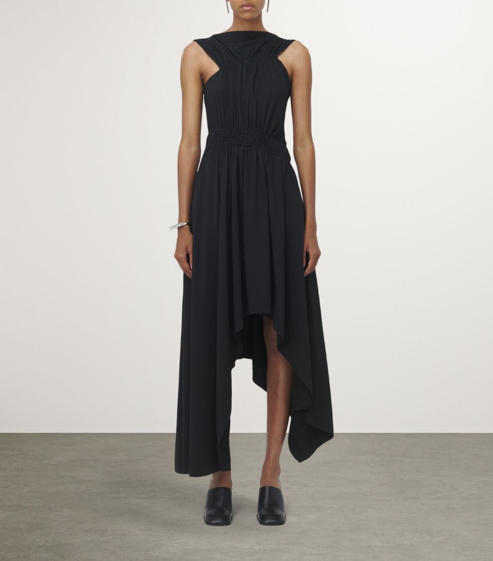 Alexander McQueen Alexander Mcqueen Cotton Asymmetric Gathered Maxi Dress