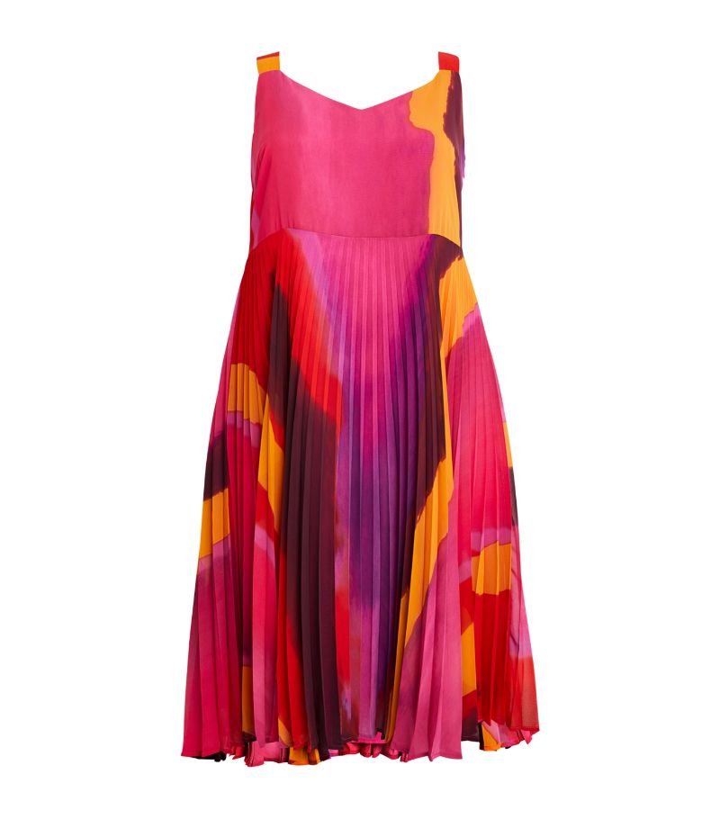 Marina Rinaldi Marina Rinaldi Watercolour Print Pleated Mini Dress