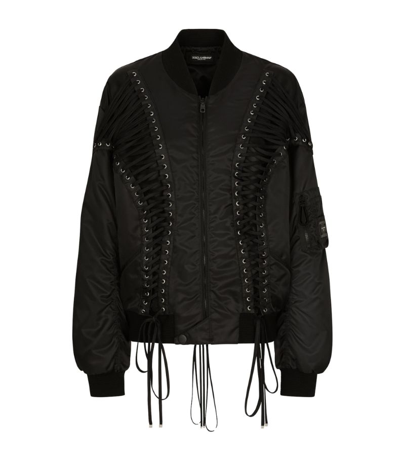 Dolce & Gabbana Dolce & Gabbana Lace-Up Bomber Jacket