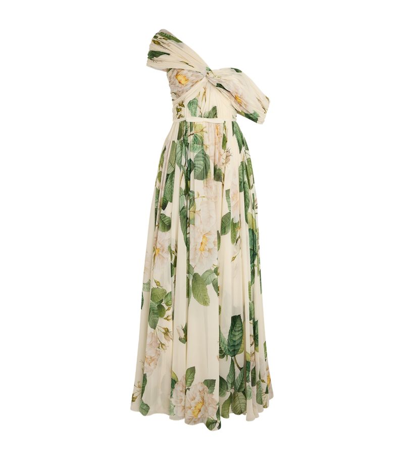 Giambattista Valli Giambattista Valli Silk Floral One-Shoulder Gown