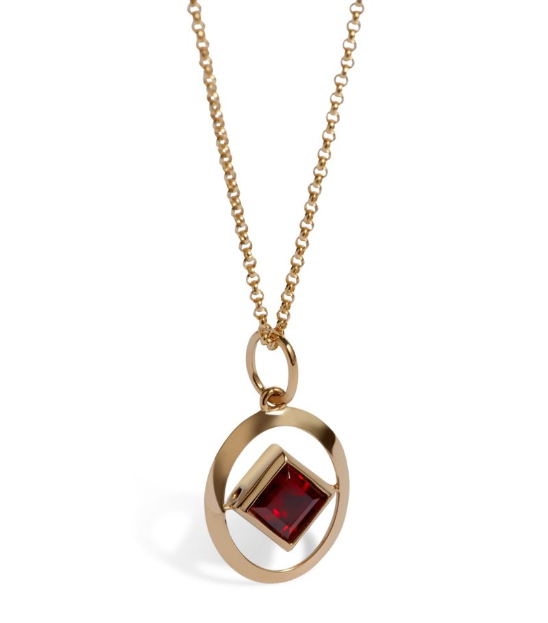 Annoushka Annoushka Yellow Gold And Garnet Birthstone Necklace