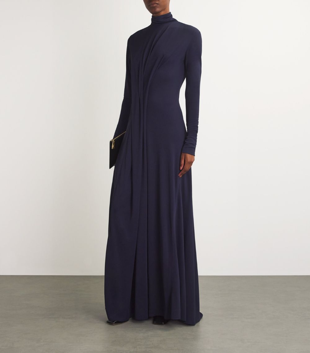 Victoria Beckham Victoria Beckham Long-Sleeve Draped Gown