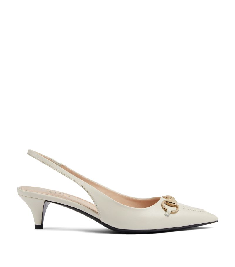 Gucci Gucci Leather Horsebit Slingback Pumps 45