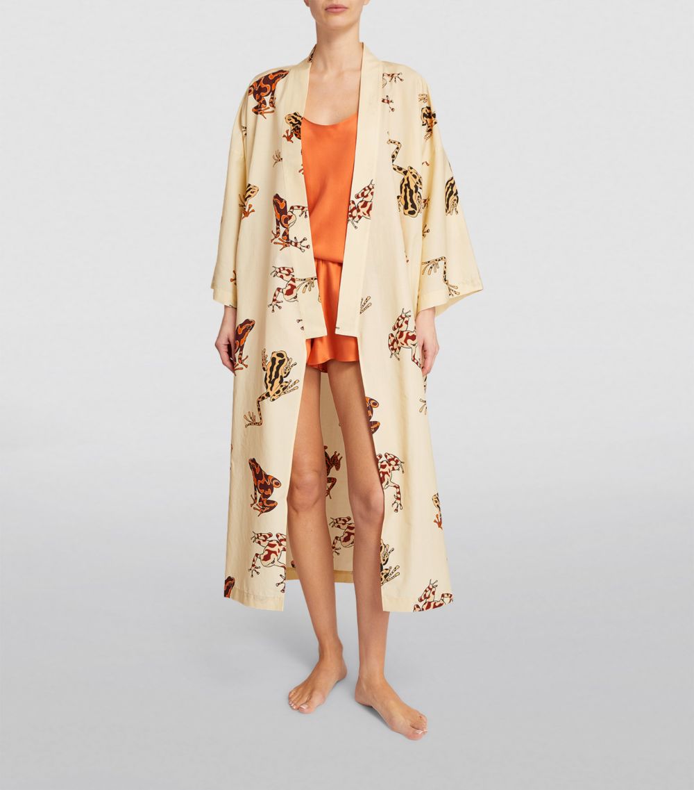 Olivia Von Halle Olivia Von Halle Silk-Cotton Frog Amaya Robe