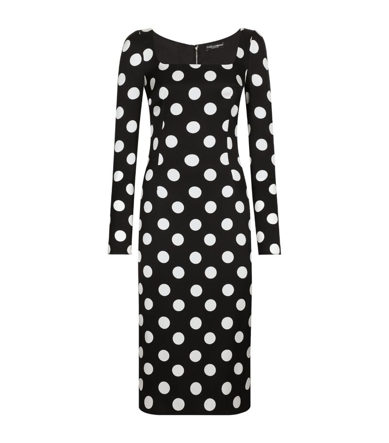 Dolce & Gabbana Dolce & Gabbana Silk Polka-Dot Bodycon Dress