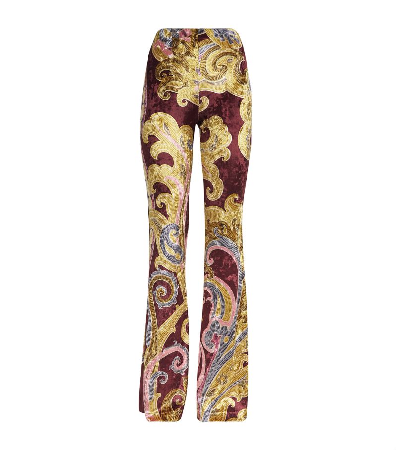 Etro Etro Stretch-Velvet Paisley Trousers