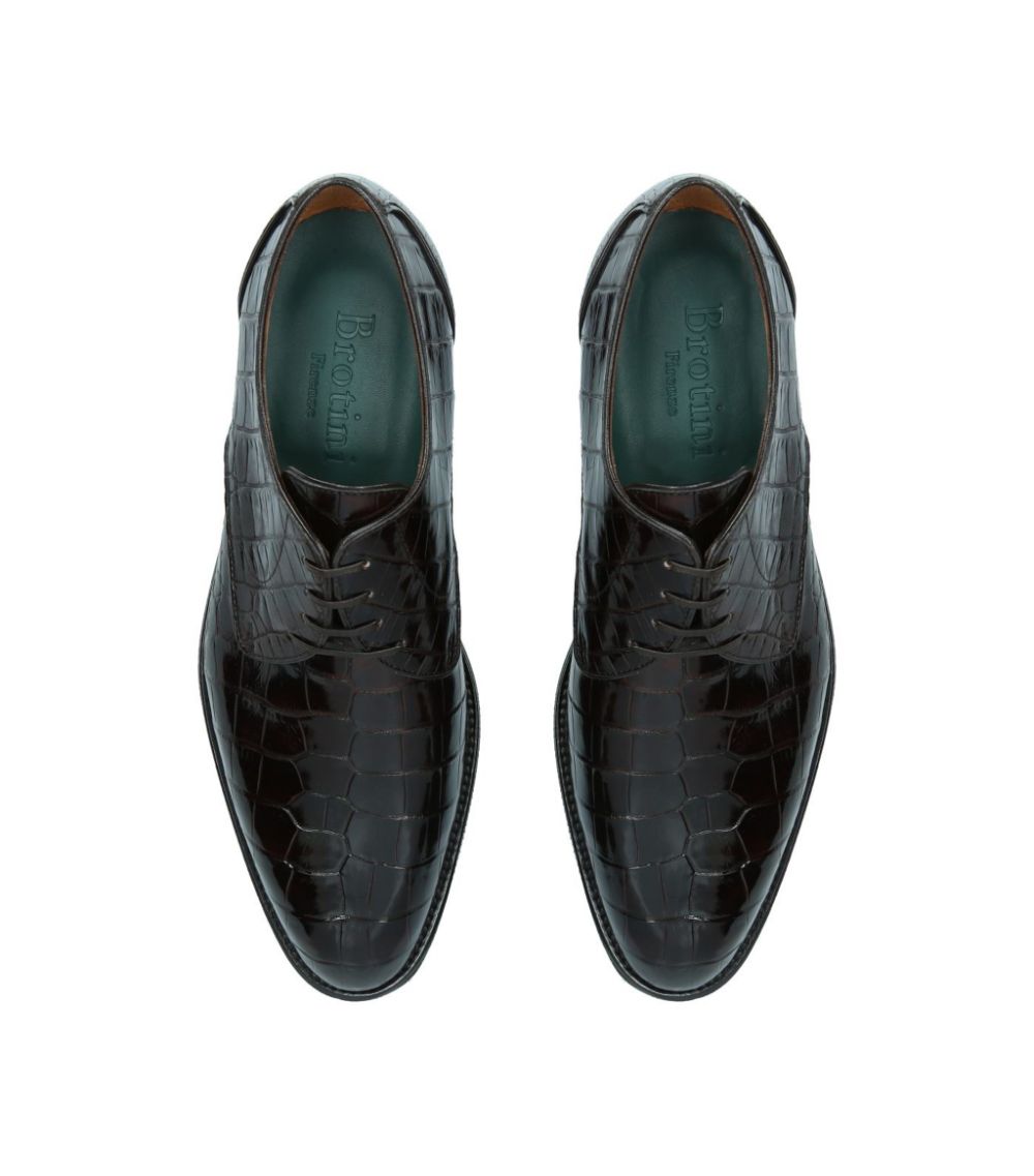 Brotini Brotini Crocodile Leather Derby Shoes