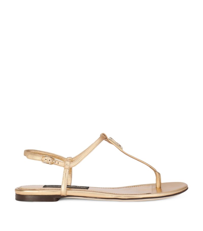 Dolce & Gabbana Dolce & Gabbana Leather DG Thong Sandals