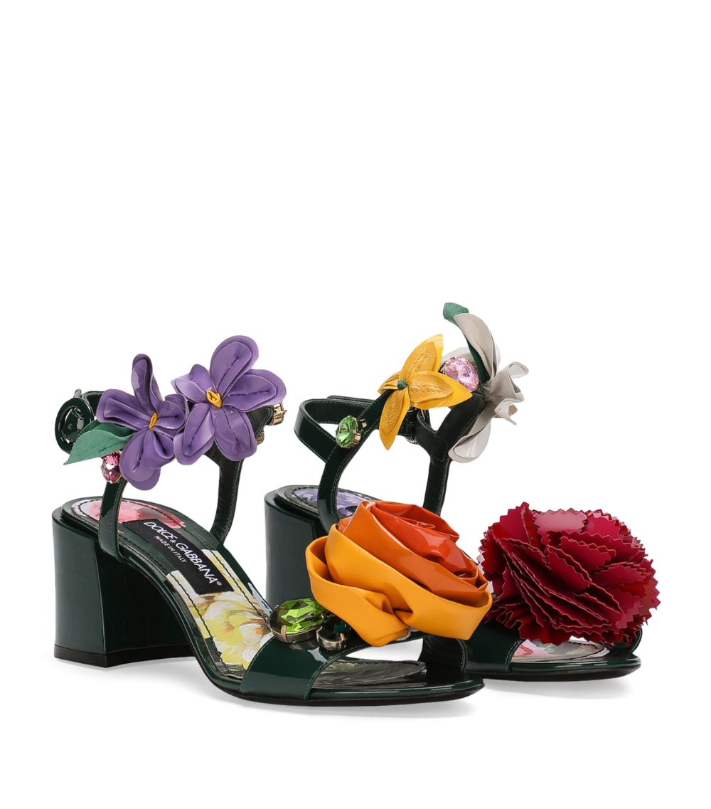 Dolce & Gabbana Dolce & Gabbana Leather Floral Heeled Sandals