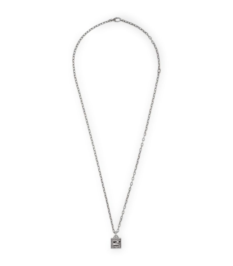 Gucci Gucci Sterling Silver Square G Necklace