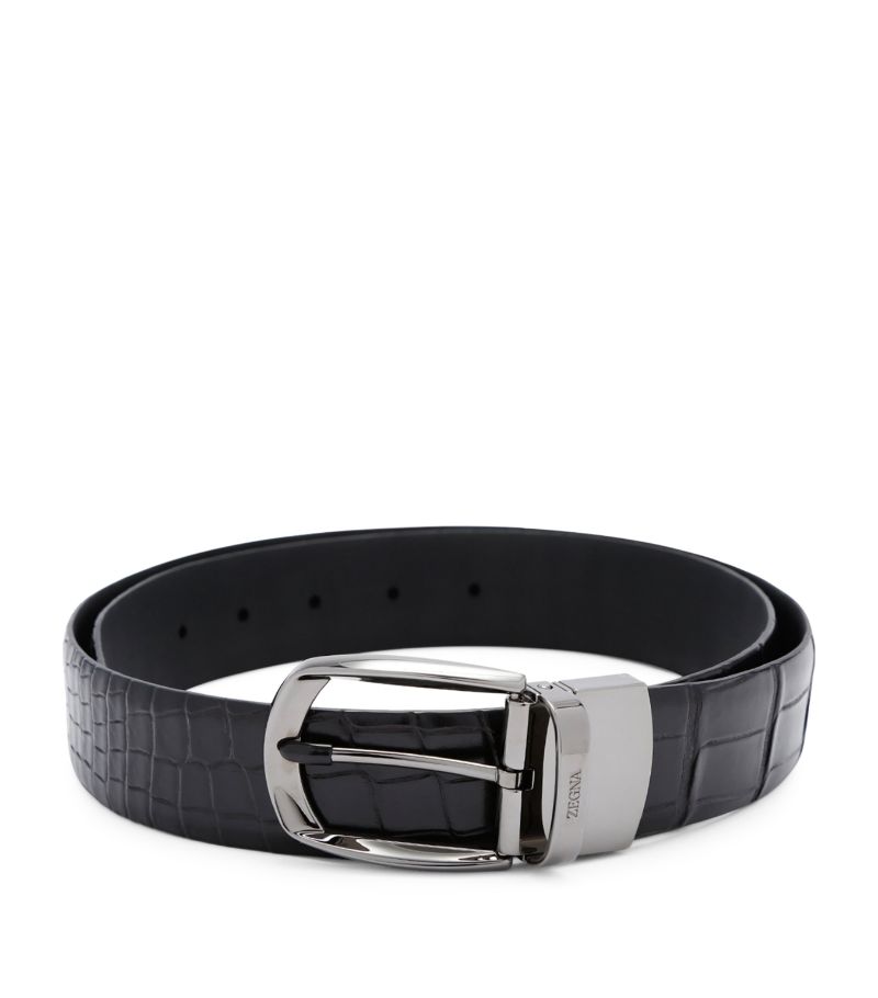 Ermenegildo Zegna Ermenegildo Zegna Crocodile Skin Parentesi Belt