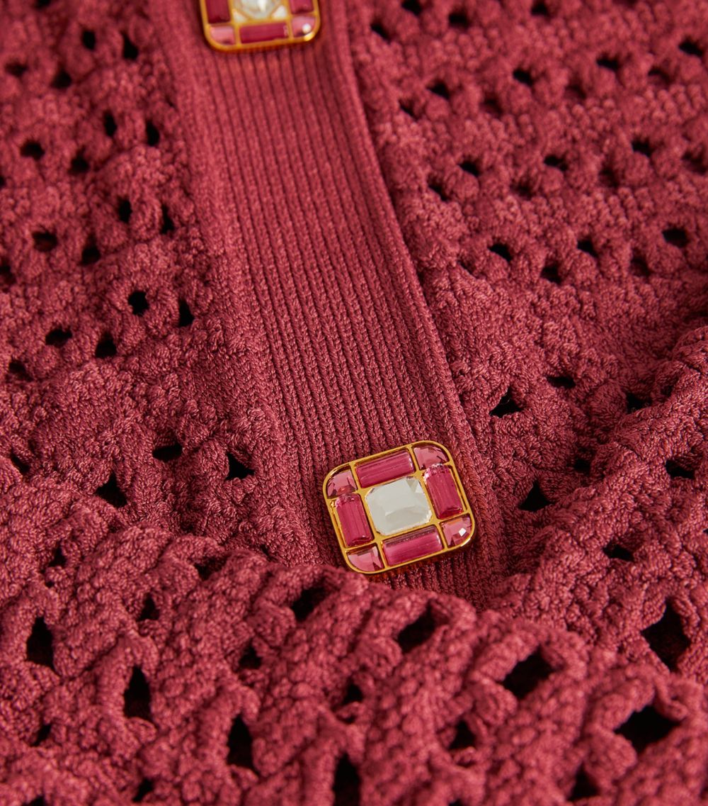 St. John St. John Crochet Open-Knit Sweater