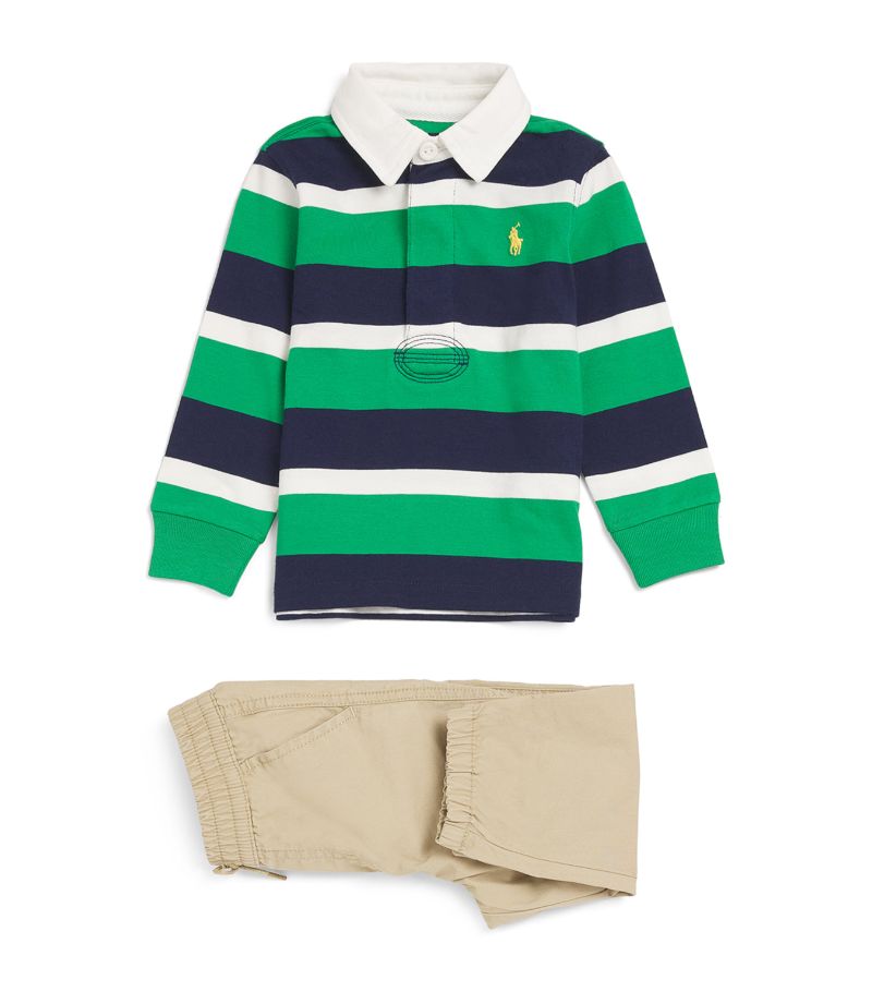 Ralph Lauren Kids Ralph Lauren Kids Polo Pony Rugby Shirt And Trousers Set (3-24 Months)