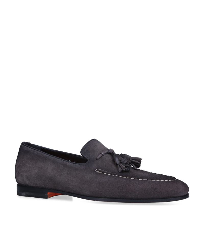 Santoni Santoni Suede Carlos Tassel Loafers