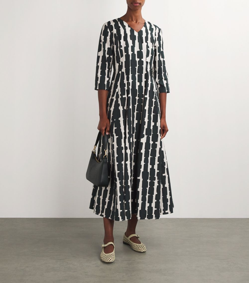 Max Mara Max Mara Cotton Abstract Print Midi Dress